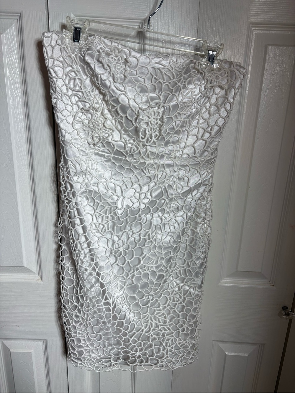 Ann Taylor White Satin Strapless Dress